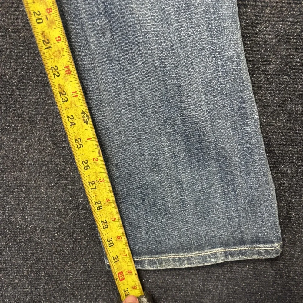 Cowgirl Tuff Co. Bootcut Jeans Womens 27x33 Blue Distressed Embroidered Denim